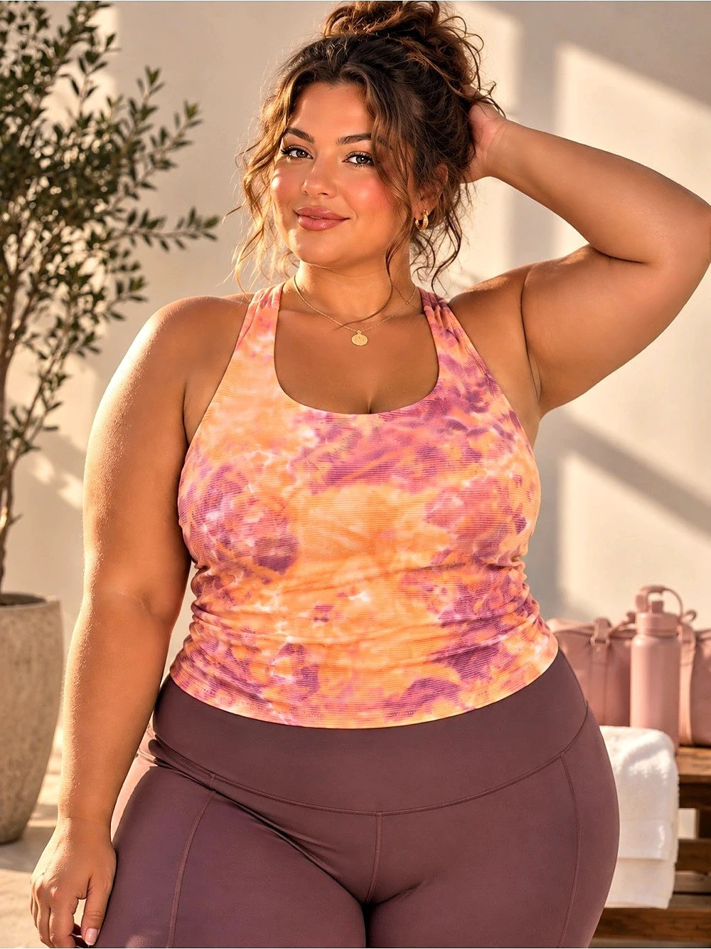 Athleta Women's 3X Plus Size Cropped Racerback
Activewear Tank Top Tie